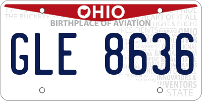 OH license plate GLE8636