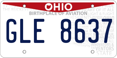 OH license plate GLE8637