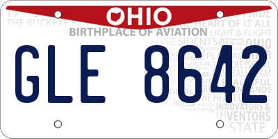 OH license plate GLE8642
