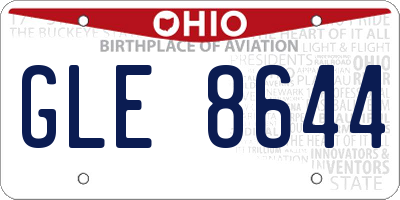 OH license plate GLE8644