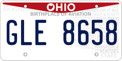 OH license plate GLE8658