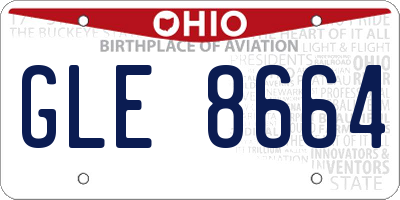 OH license plate GLE8664