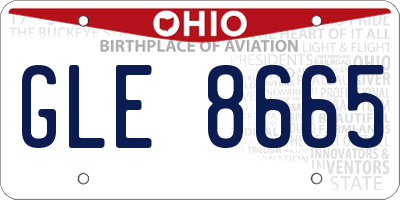 OH license plate GLE8665