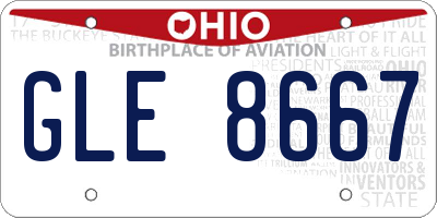 OH license plate GLE8667