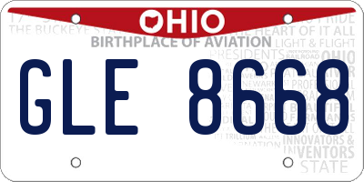 OH license plate GLE8668