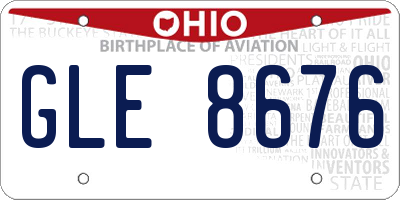 OH license plate GLE8676