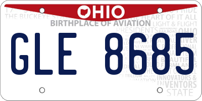 OH license plate GLE8685