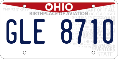 OH license plate GLE8710