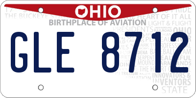 OH license plate GLE8712