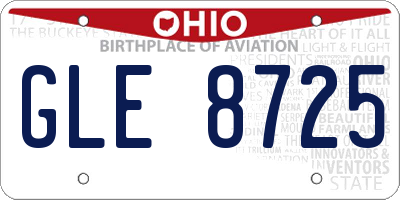 OH license plate GLE8725