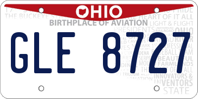 OH license plate GLE8727