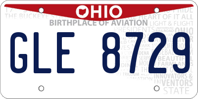 OH license plate GLE8729