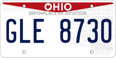 OH license plate GLE8730