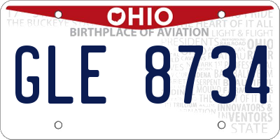 OH license plate GLE8734