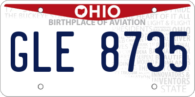 OH license plate GLE8735