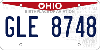 OH license plate GLE8748
