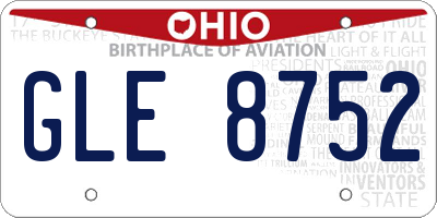 OH license plate GLE8752