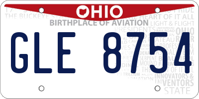 OH license plate GLE8754