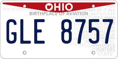 OH license plate GLE8757