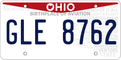 OH license plate GLE8762