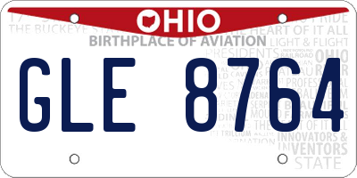 OH license plate GLE8764