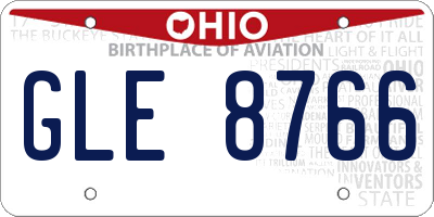 OH license plate GLE8766