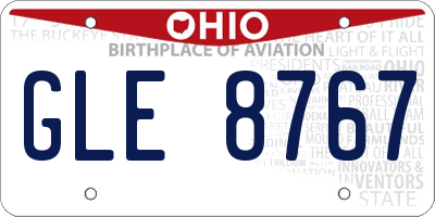OH license plate GLE8767