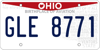 OH license plate GLE8771
