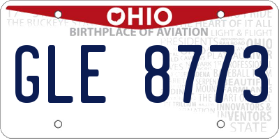 OH license plate GLE8773