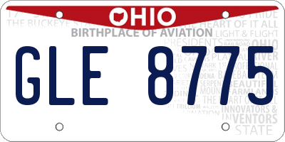 OH license plate GLE8775