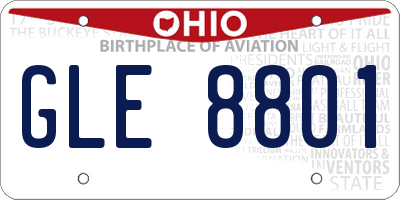 OH license plate GLE8801