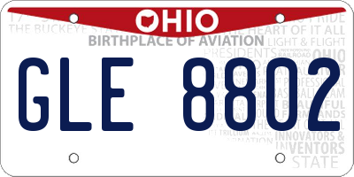 OH license plate GLE8802