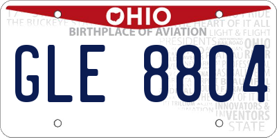 OH license plate GLE8804