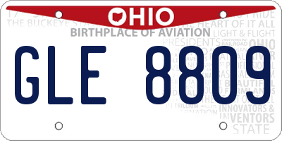 OH license plate GLE8809