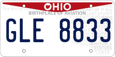 OH license plate GLE8833