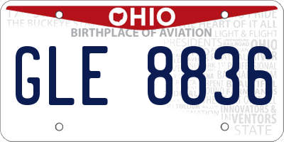 OH license plate GLE8836