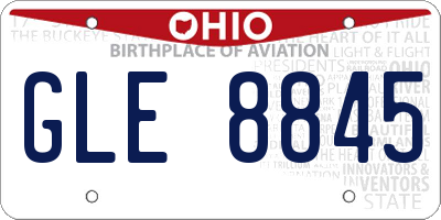 OH license plate GLE8845