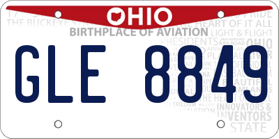 OH license plate GLE8849