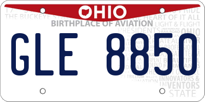 OH license plate GLE8850