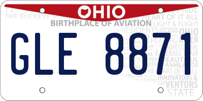 OH license plate GLE8871