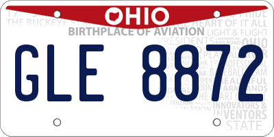 OH license plate GLE8872