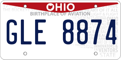 OH license plate GLE8874