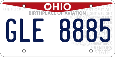 OH license plate GLE8885