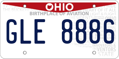 OH license plate GLE8886