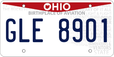 OH license plate GLE8901
