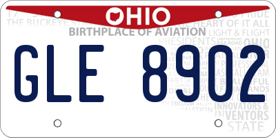 OH license plate GLE8902