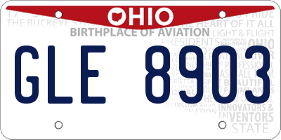 OH license plate GLE8903