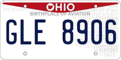 OH license plate GLE8906