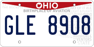 OH license plate GLE8908