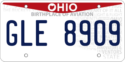 OH license plate GLE8909